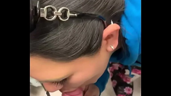 Stupid wife sucking dick in store like a whore