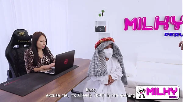 Dwarf Arab Khalifa buys company and fucks big-assed secretaries - Thiana fields