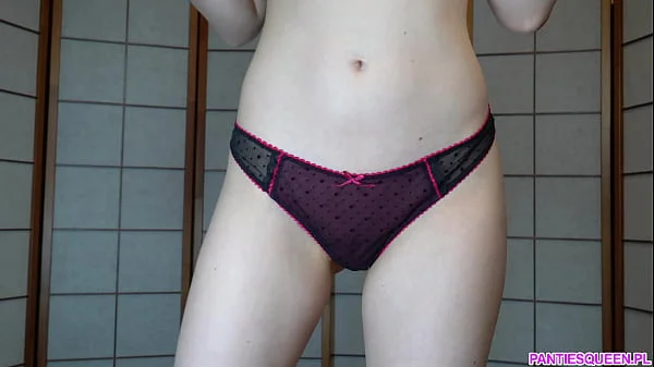 Trying on transparent panties while you watch my pumped cunt