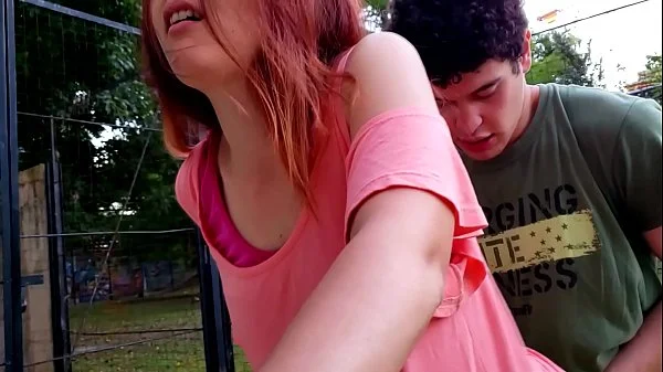 Fucking my classmate in the university courtyard