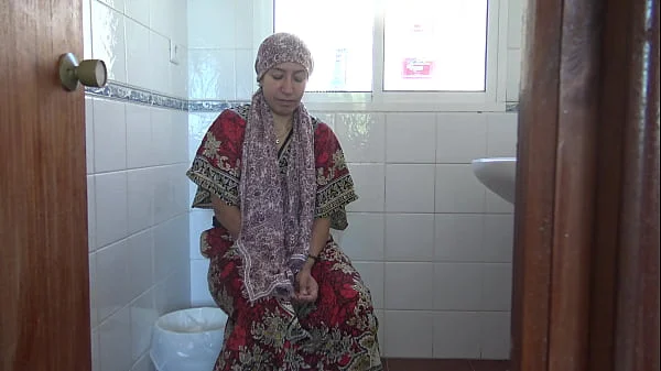 A horny Turkish muslim cuckold wife has sex in public toilet with american soldier