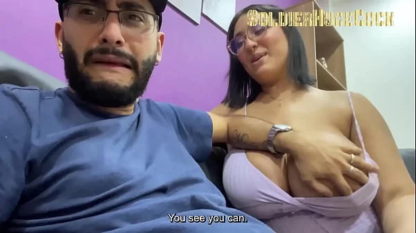 She wanted to show me her huge tits and I decided to show her my huge cock and my huge load of cum