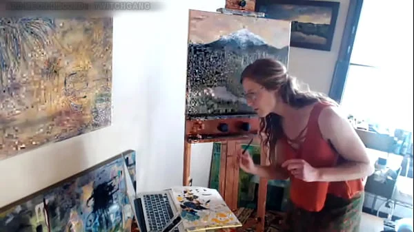 Twitch Streamer Flashing Boobs while Painting Art OH BOY!!!