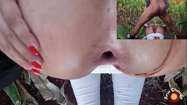 Hot anal fuck in a cornfield - Amateur Ana Chaude