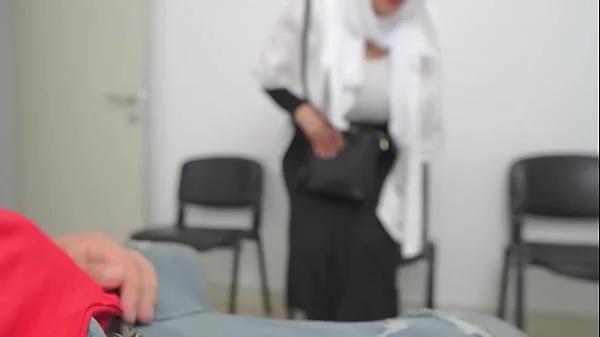 This Muslim woman is SHOCKED !!! I take out my cock in Hospital waiting room.