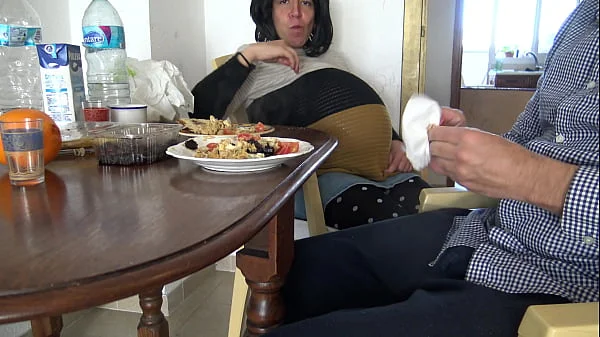 hot pregnant algerian milf and masturbating stepson during breakfast