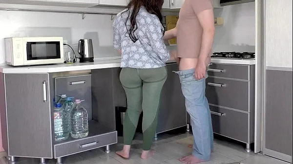 Stepmom wanted to cook breakfast, but he gave her a dick in her mouth, pulled off her panties and fucked her big ass in anal