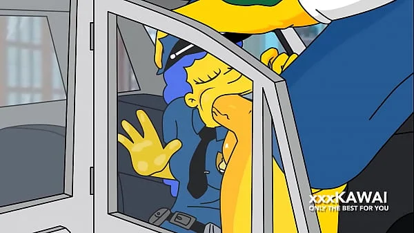Police Marge tries to Arrest Snake but he Fucks Her (The Simpsons)