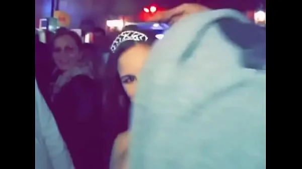Pretty girl in dress flashes tits
