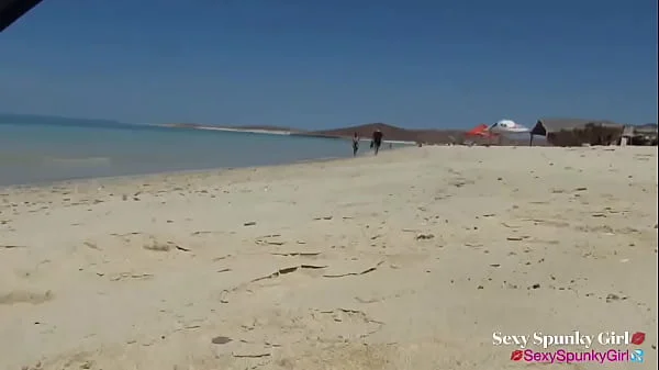 Cum on Her Big Tits at the Beach: Extreme Public Sloppy Blowjob