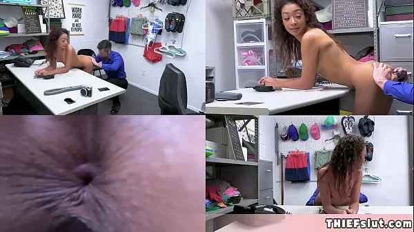 Beautiful ebony shoplifter anal search