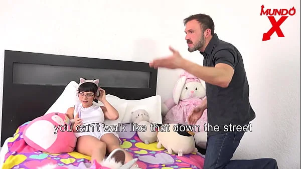step Dad walks into the room and scolds his daughter for not having underwear and makes him horny MUNDOXXX.COM