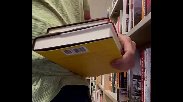 Jerking off at the bookstore. Public masturbation