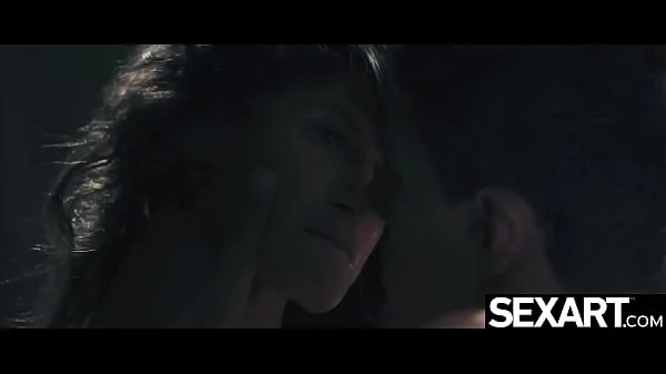 Watch this beauty's big natural tits bounce as she rides her man