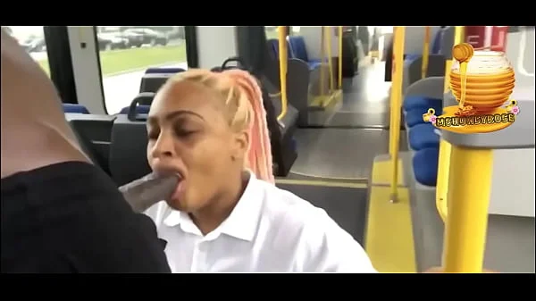Houston Ebony Slut Drains Black Monster Cock On Public Bus