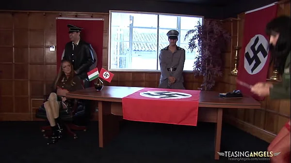 Two Nazi girls having fun with hard cocks together