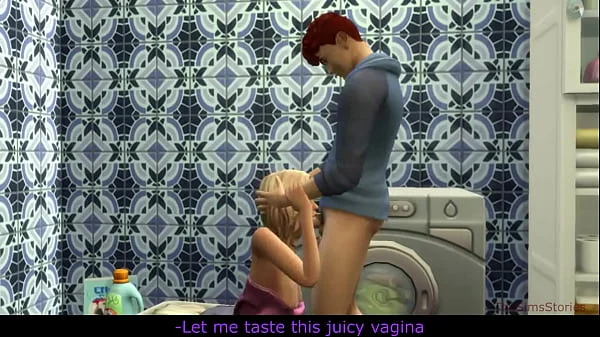 Sims 4, my voice, Seducing milf step mom was fucked on washing machine by her step son