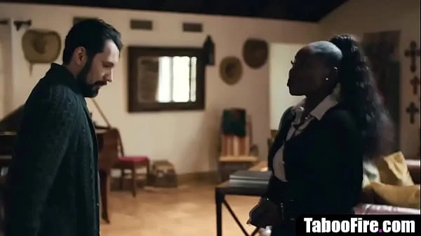 Hot ebony real estate agent has to fuck customer to make a sale